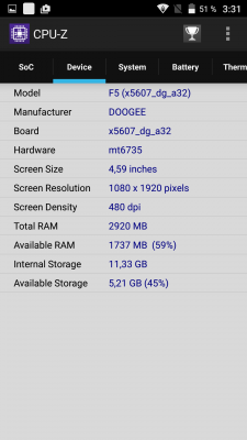 Обзор смартфона DOOGEE F5